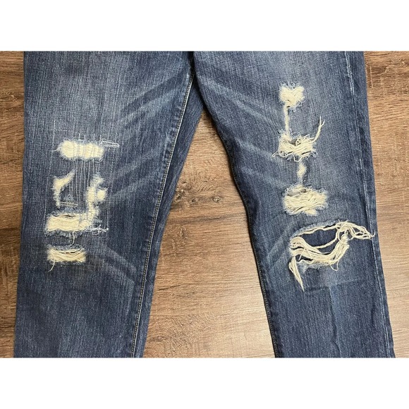 Abercrombie & Fitch Women's Tapered Cotton Distressed Blue Denim Jeans Size 28 - Picture 6 of 10
